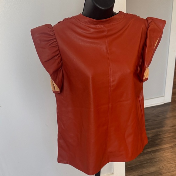 THML Rust Ruffle Sleeve Blouse - Picture 3 of 3